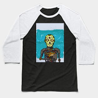 2 NFT - Futuristic Marvel: Robot Character with Mexican Flair and Glass Eyes Baseball T-Shirt